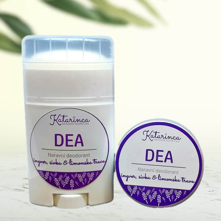 Katarinca slovenska naravna kozmetika naravni deodorant ingver sivka limonska trava